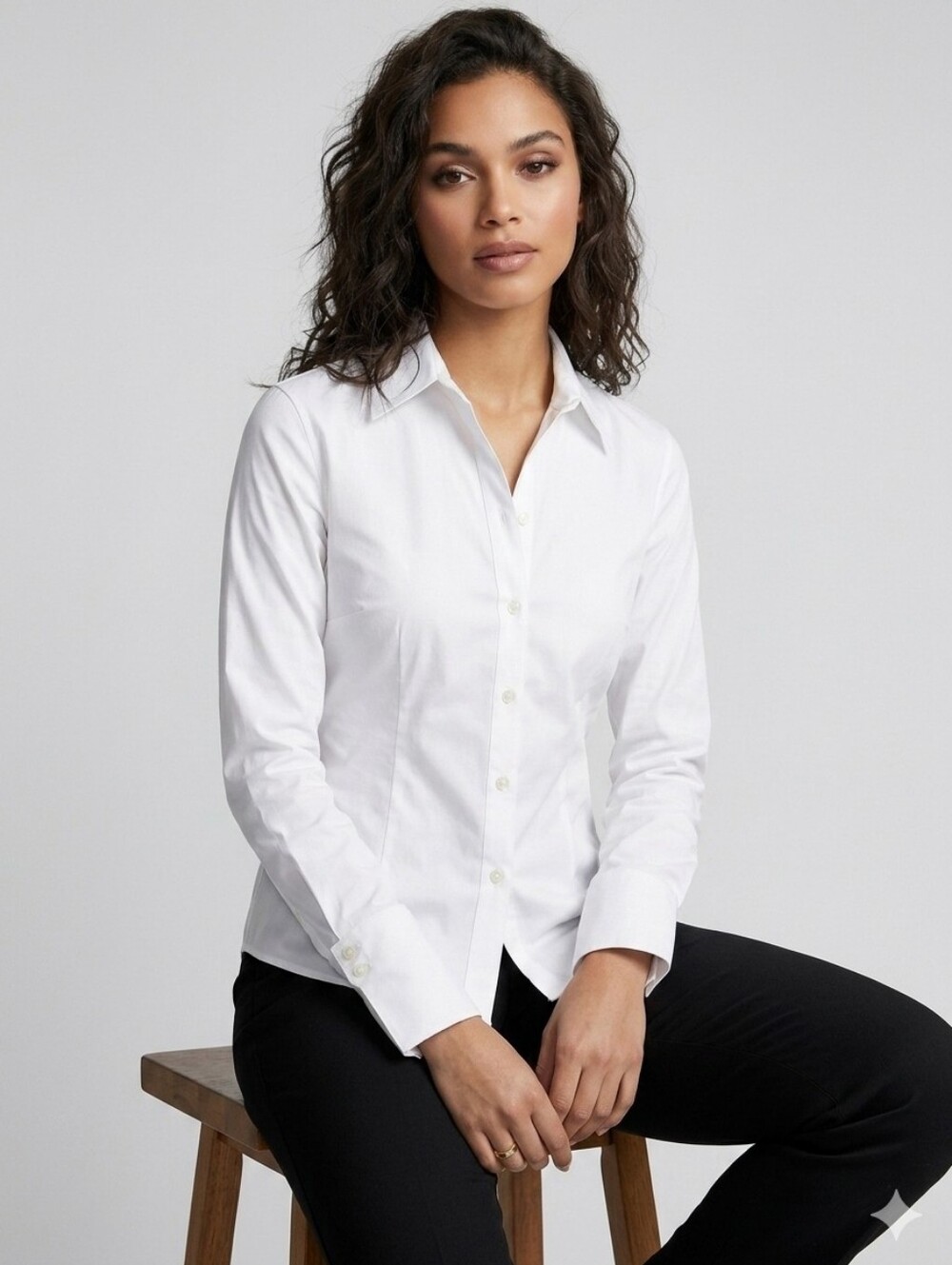 Calvin Klein Classic White Long Sleeve Button Down Shirt 100% Cotton Size 10